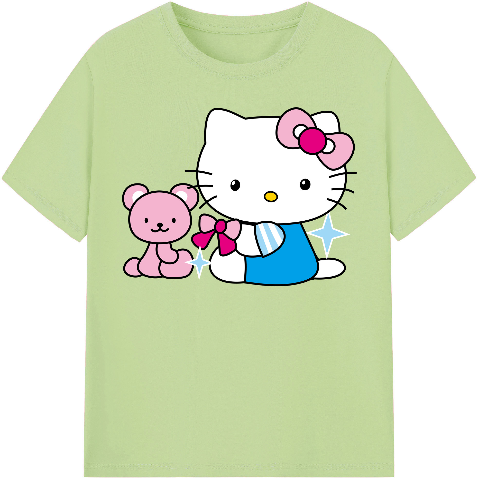 （画像用） Hello Kitty ハローキティ 綿100％半袖Tシャツ（フロントプリント）